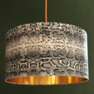 Serpent Snakeskin Linen Lampshade With Gold Lining