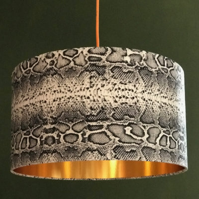 Serpent Snakeskin Linen Lampshade With Gold Lining