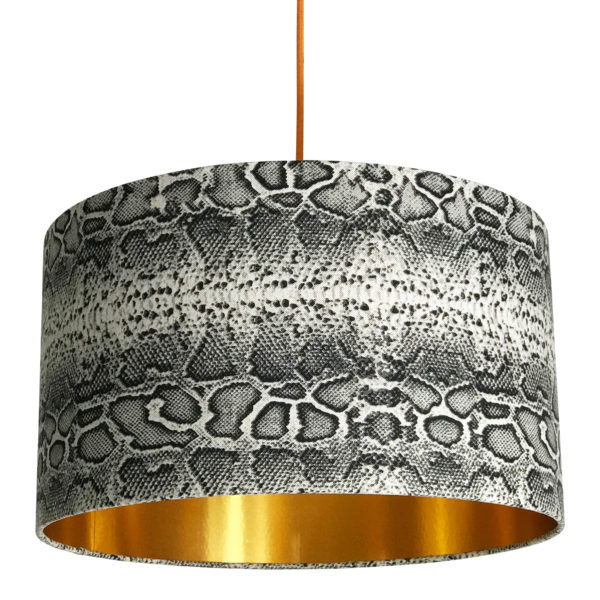 Serpent Snakeskin Linen Lampshade With Gold Lining