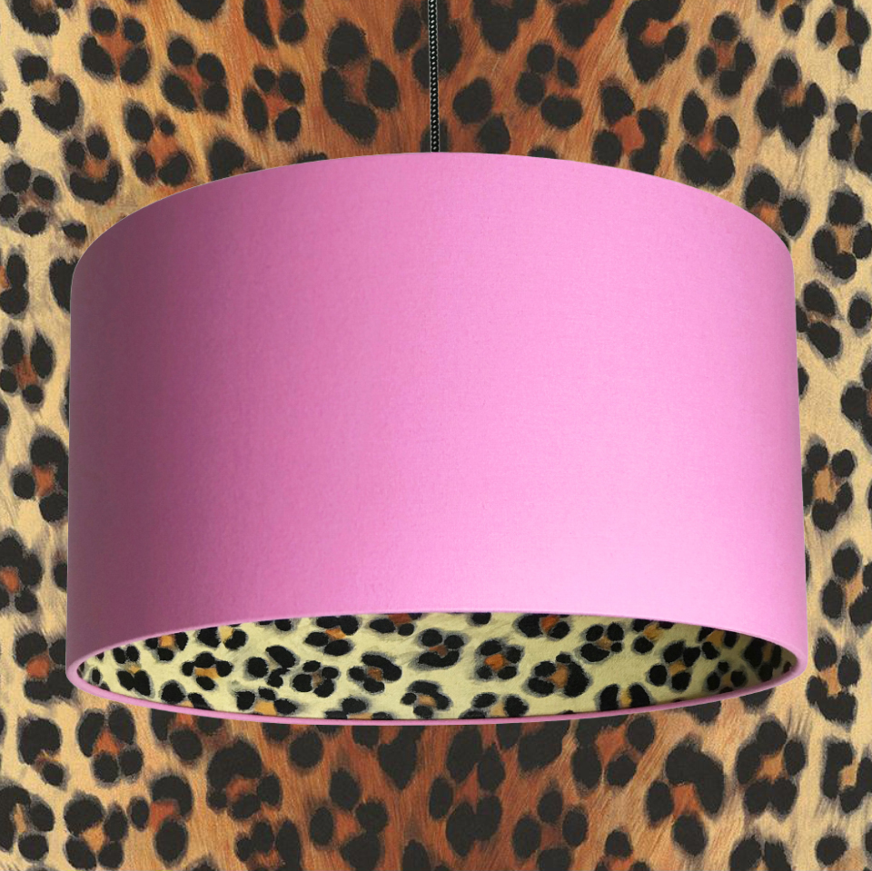 Wild Leopard print and Candy Floss Lampshade
