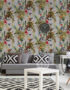 Kooky Jungle Lemur Wallpaper in Silver