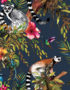 Jungle Kooky lemur wallpaper in midnight blue