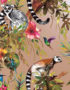 Kooky Lemur Wallpaper in Rose Gold