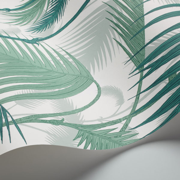 Cole & Son Palm Jungle wallpaper in Emerald Green 95/1002
