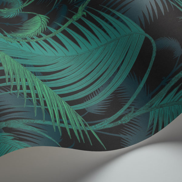 Cole & Son Palm Jungle wallpaper in Midnight 95/1003