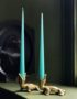 Elegant Tapered Candle in Aqua