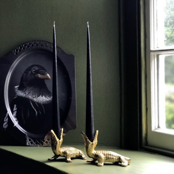 Elegant Tapered Candles in Black