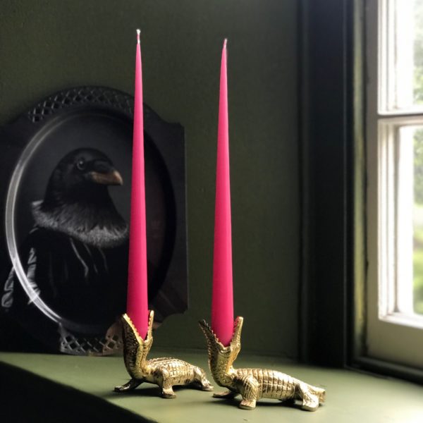 Elegant Tapered Candles in Bubblegum