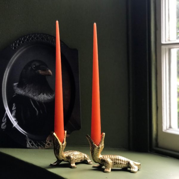 Elegant Tapered Candles in Tangerine Orange
