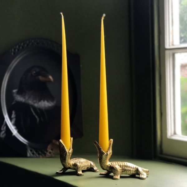 Elegant Tapered Candles in Yellow