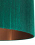 Emerald Silk Lampshade With Brushed Copper Lining Close Up