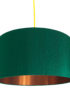 Emerald Silk Lampshade With Brushed Copper Lining