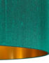 Emerald Green Silk Lampshade With Gold Lining Close up