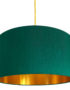 Emerald Green Silk Lampshade With Gold Lining