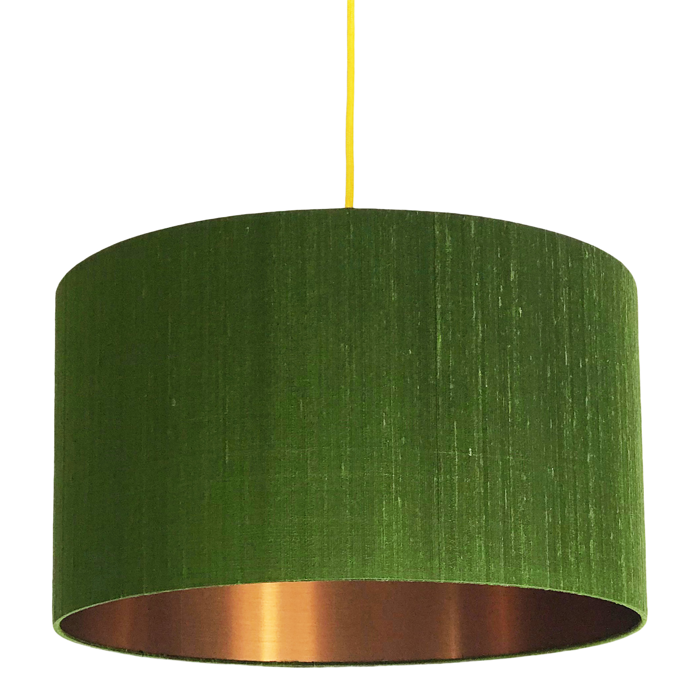 Moss Green Silk Lampshade With Brushed, Silk Lamp Shades Uk