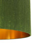 Moss Green Silk Lampshade With Gold Lining Close up