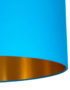 Handmade to order Topaz blue cotton with metallic gold lining Close up