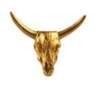 Buffalo Skull Drawer Knob in Gold