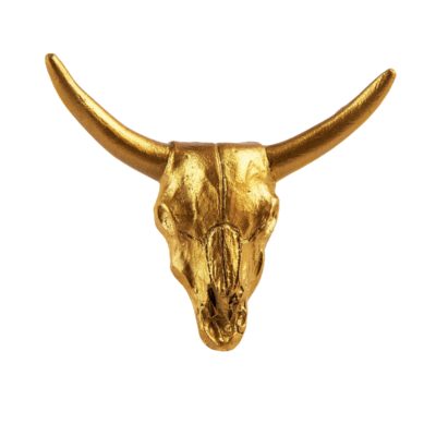 Buffalo Skull Drawer Knob in Gold