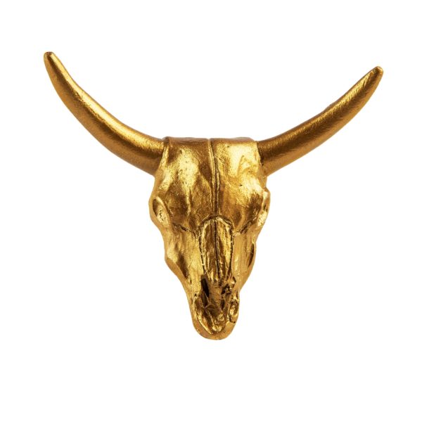 Buffalo Skull Drawer Knob in Gold