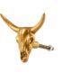 Buffalo Skull Drawer Knob in Gold Fitting