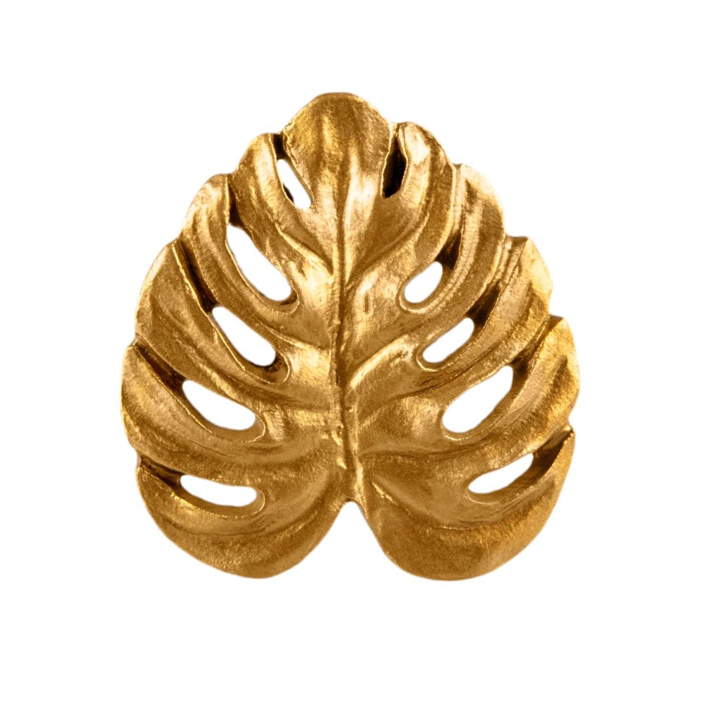 Monstera Leaf Drawer Knob In Gold Love Frankie