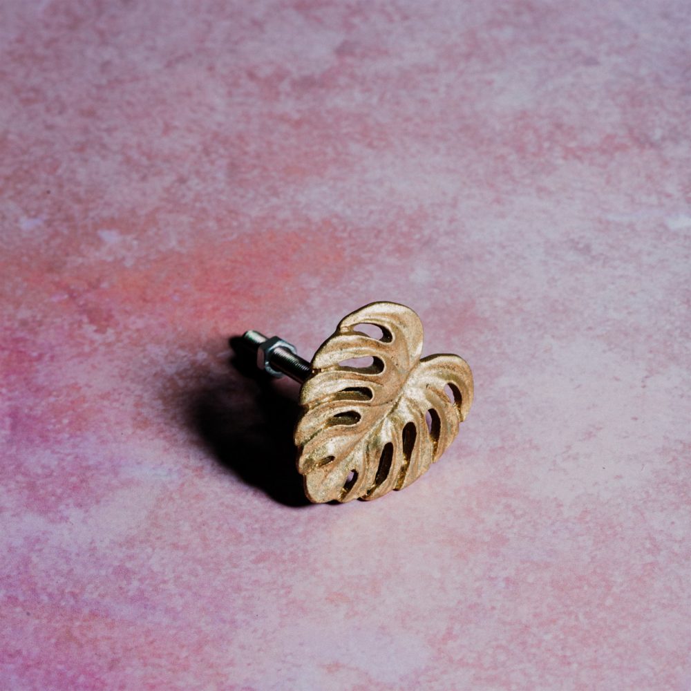 Monstera Leaf Drawer Knob In Gold Love Frankie
