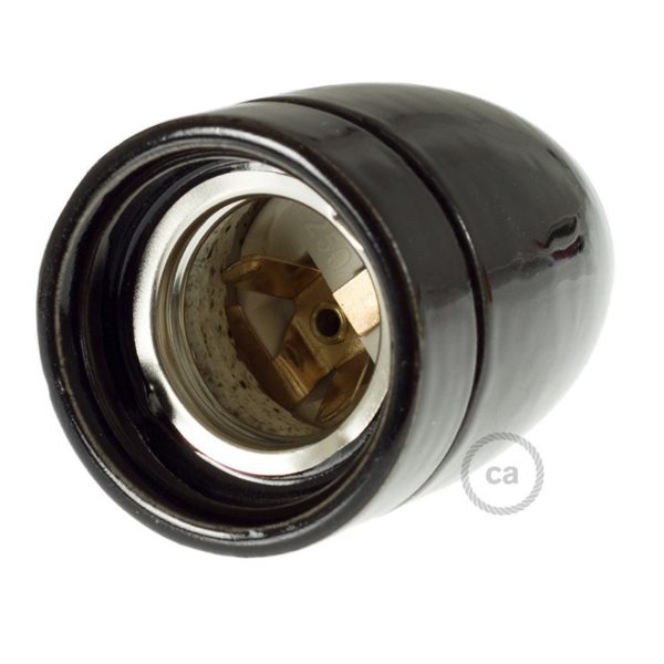 Porcelain Lampholder in Black