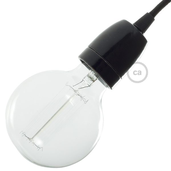Porcelain Lampholder in Black
