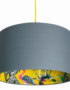 Mustard ChiMiracle Wallpaper Silhouette Lampshade in Slate Grey Cotton