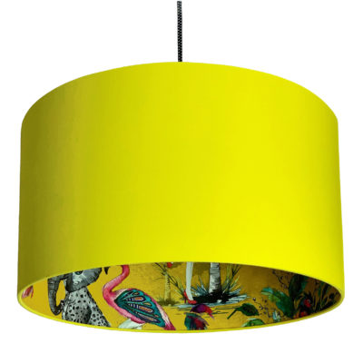 Brightly Coloured Yellow Lampshades, Yellow And Grey Lamp Shade