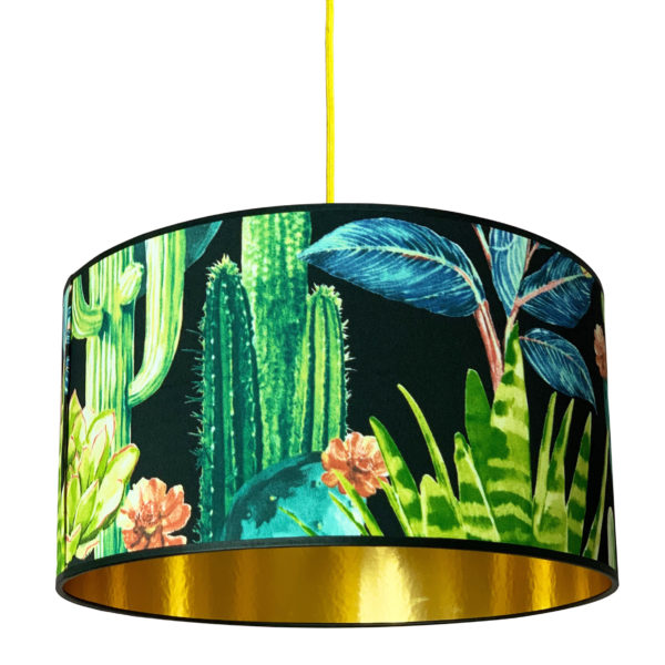 Spike Island Cactus Lampshade with Gold Lining