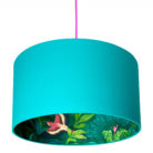 Bird Of Paradise Silhouette Lampshade in Jade Green
