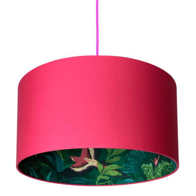 Bird Of Paradise Silhouette Lampshade in Watermelon Pink