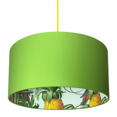 Pineapple Jungle Silhouette Lampshade in Chartreuse Green
