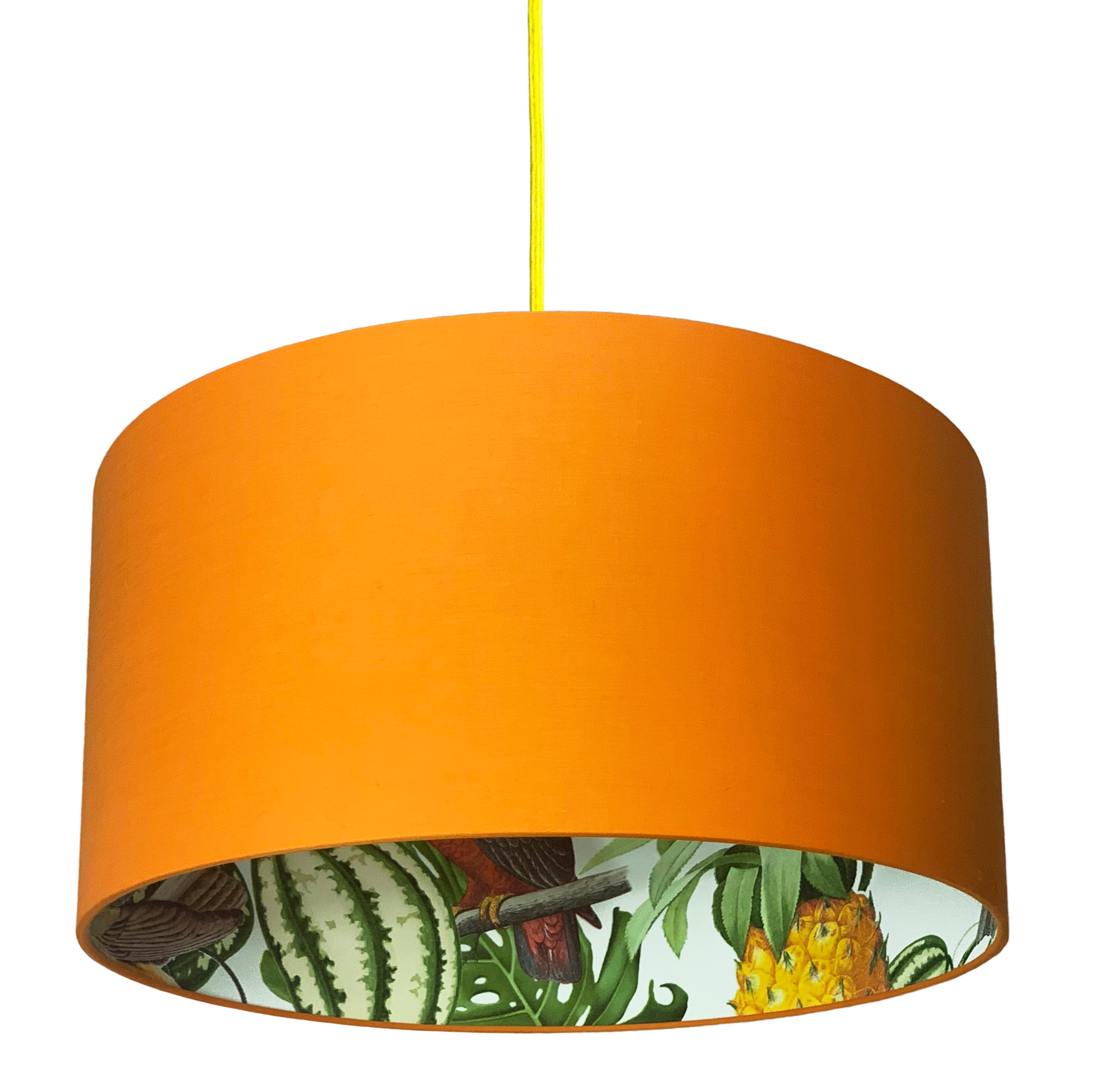 Pineapple Jungle Silhouette Lampshade, Lamp Shades Orange