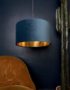 Flint Velvet Lampshade With Gold Lining