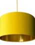 Sunset Yellow Velvet Lampshade With Gold Lining