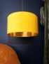 Sunset Yellow Velvet Lampshade With Gold Lining
