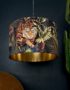 Big Cat Velvet Lampshade With Gold Lining In Rust
