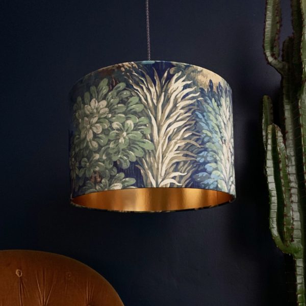 Grass Green Enchanted Wood Velvet Lampshade