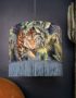 Big Cat Velvet Lampshade With Gold Lining And Fringing