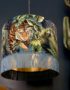 Big Cat Velvet Lampshade With Gold Lining And Fringing