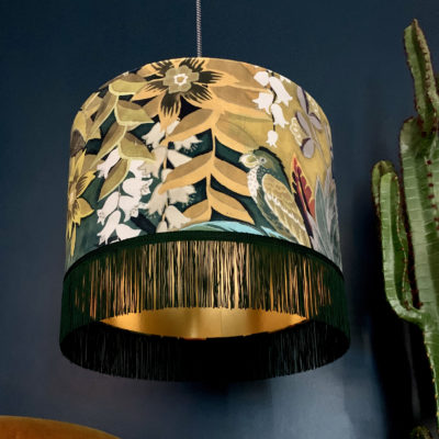 love frankie lampshade paradise lost velvet with green fringing