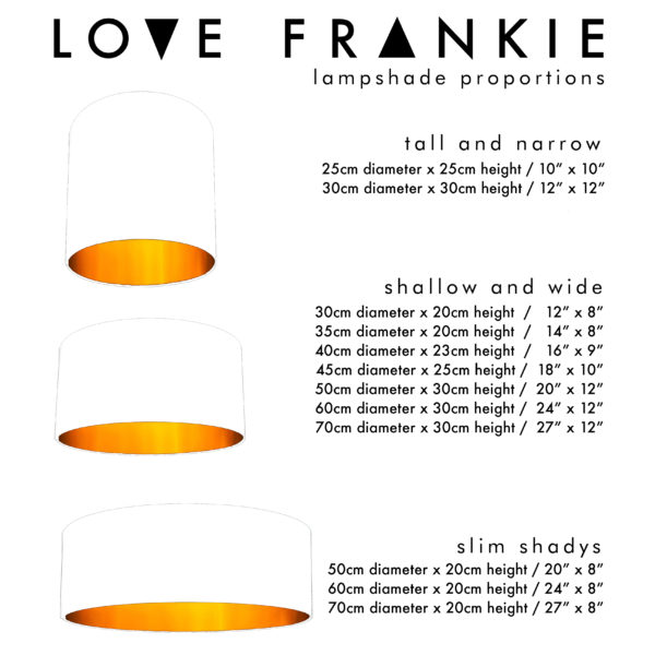 Love Frankie Lampshade Sizing & Proportions Guide