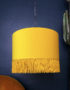 Sunset Yellow Velvet Lampshade with Gold Lining & Fringing