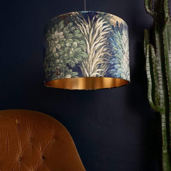 Grass Green Enchanted Wood Velvet Lampshade