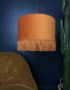 Rust Velvet Lampshade With Gold Lining And Fringing