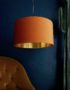 Rust Velvet Lampshade With Gold Lining