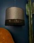 Senzo Spot Lampshade With Gold Lining and Fringing In Charcoal